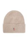 Moncler Alpaca And Wool Logo Beanie In Pink