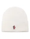 Moncler Grenoble Logo Wool Beanie In White