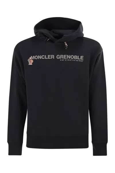 MONCLER MONCLER GRENOBLE LOGOED COTTON HOODED SWEATSHIRT