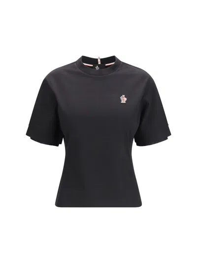 Moncler Grenoble Logo-embroidered Cotton T-shirt In Black