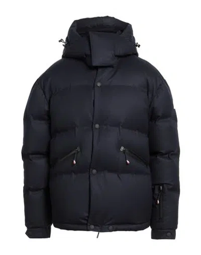Moncler Grenoble Man Puffer Midnight Blue Size 3 Virgin Wool, Polyamide, Elastane