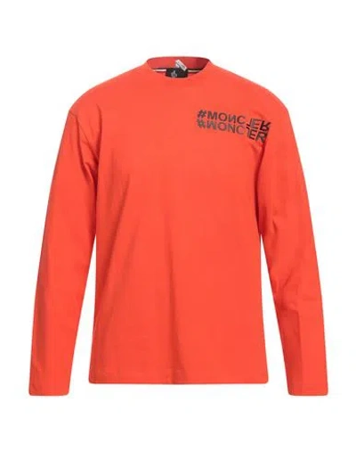 Moncler Grenoble Man T-shirt Orange Size S Cotton In Orange