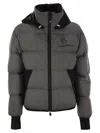 Moncler Men's Marcassin - Short Down Jacket With Hood In Gray