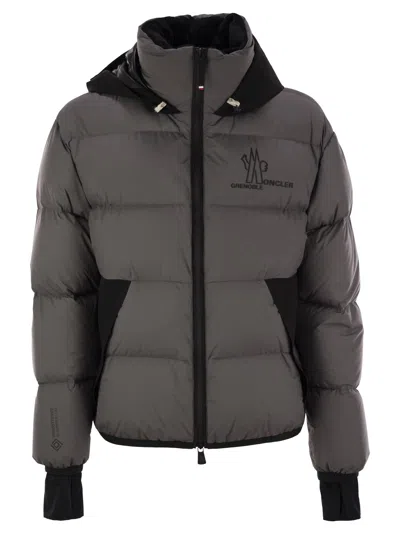 Moncler Grenoble Marcassin Short Down Jacket With Hood In Gray