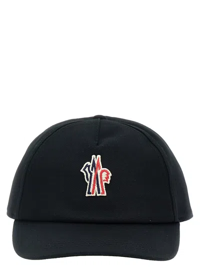 Moncler Grenoble Men Logo Embroidery Cap In Black