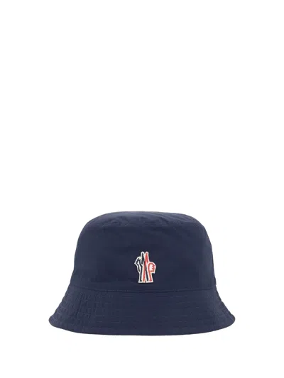 Moncler Grenoble Men Logoed Bucket Hat In Blue