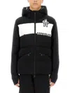 Moncler Logo Technical Jacket With Hood And Pockets In Black