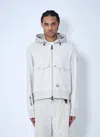 Moncler Grenoble Men Padded Wool Zip-up Hooded Jacket In White