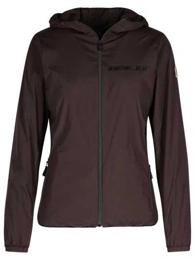 MONCLER MONCLER GRENOBLE 'MIETRES' BROWN POLYAMIDE BLEND JACKET