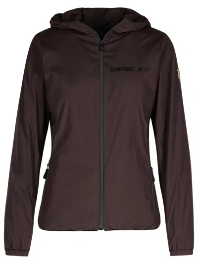 MONCLER MONCLER GRENOBLE 'MIETRES' BROWN POLYAMIDE BLEND JACKET