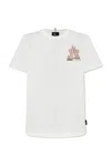 Moncler White Logo Patch T-shirt In Bianco