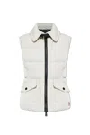Moncler Grenoble Ivory Polyester Sleeveless Hallaine Down Jacket In White