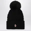 Moncler Grenoble  Grenoble Wool Beanie With Shearling Pom-pom In Black