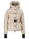 Moncler Grenoble Mondim Metallic Ski Jacket With Shearling Hood In Neutral