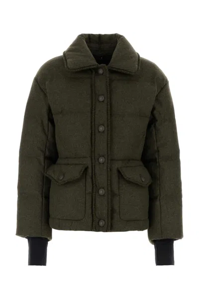Moncler Wool Puffer Jacket In Green