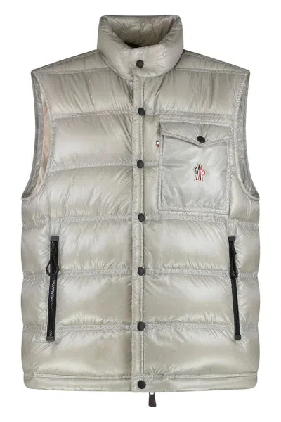Moncler Drawstring Adjustable Padded Bodywarmer In Gray