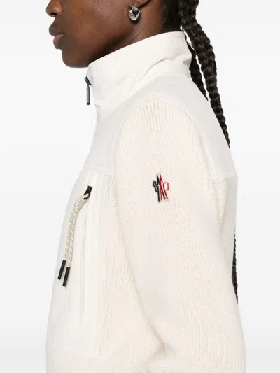 Moncler Grenoble Natural Combi Knit Sport Jacket In Metallic