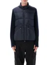 Moncler Lightweight Down Jacket With Logo Jackets And Coats Blue In Black