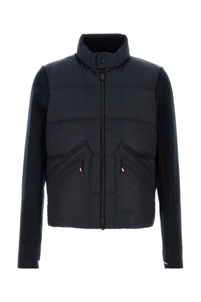 MONCLER MONCLER GRENOBLE NAVY BLUE PILE CARDIGAN