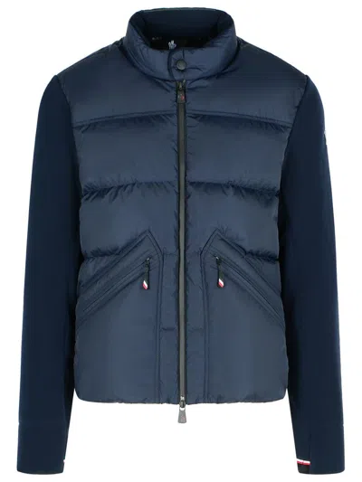 MONCLER MONCLER GRENOBLE NAVY BLUE POLYESTER PADDED CARDIGAN