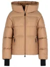 Moncler Nisene Beige Polyamide Down Jacket In Brown
