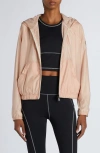 Moncler Grenoble Nylon Hooded Jacket In Mother Of Pearl