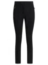 Moncler Slim Fit Stretch Fabric Trousers With Belt Loops And Side Pockets In Black