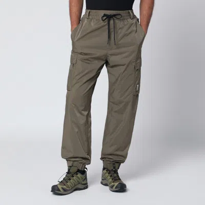 Moncler Olive Green Cargo Trousers In Blue