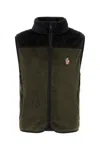 Moncler Versatile Sleeveless Padded Fleece Vest In Green