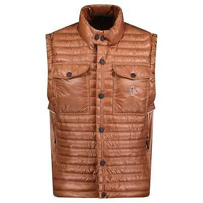Pre-owned Moncler Grenoble 'ollon' Fabric Gilet Brown