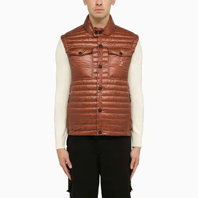 MONCLER OLLON RED PADDED WAISTCOAT