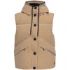 Moncler Arolla Hooded Appliquéd Quilted Shell Down Vest In Beige