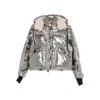 Moncler Hooded Polyester Down Jacket Long Sleeves In Gray