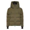 Moncler Nylon Down Jacket Featuring Adjustable Elements In Green