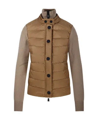 Moncler Grenoble Padded Button-up Cardigan In Brown