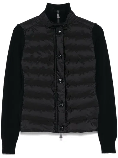 Moncler Grenoble Padded Cardigan In Black