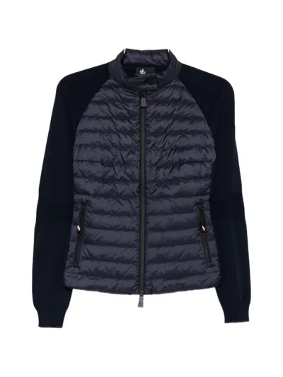Moncler Grenoble Padded Cardigan In Blue
