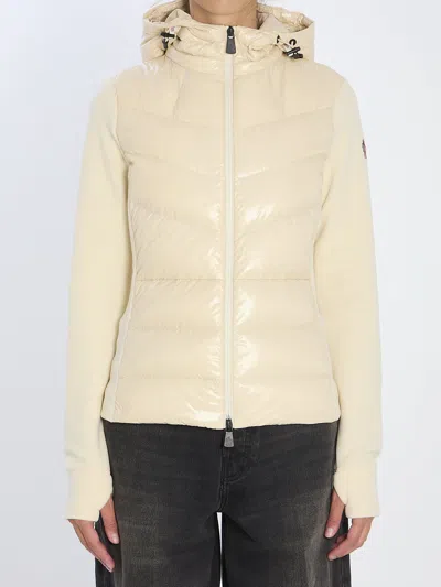 Moncler Padded Cardigan With Hood Coats White In Neutral