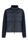 Moncler Grenoble Padded Cardigan With Zip In Blue