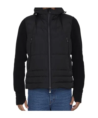 Moncler Grenoble Padded Hooded Cardigan In Black