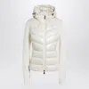 Moncler Quilted Hoodie With Drawstring And Long Sleeves In White