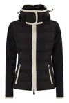 Moncler Grenoble Women Padded Sweatshirt With Hood And Zip In Black