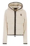 Moncler Grenoble Padded Hoodie With Zip In Polartec® In Neutral