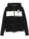Moncler Logo Technical Jacket With Hood And Pockets In Black