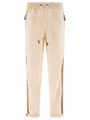 Moncler Grenoble Padded Joggers With Mountain Logo In Beige