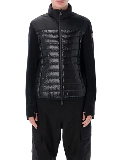 Moncler Padded Sweatshirt With High Collar And Long Sleeves In Black