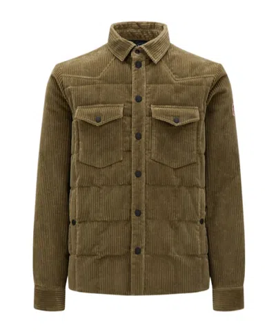 Moncler Grenoble Padded Shirt Jacket In Green