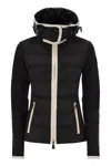 Moncler Grenoble Women Padded Sweatshirt With Hood And Zip In Black