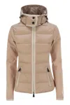 Moncler Quilted Hoodie Ski Jacket In Light Pink
