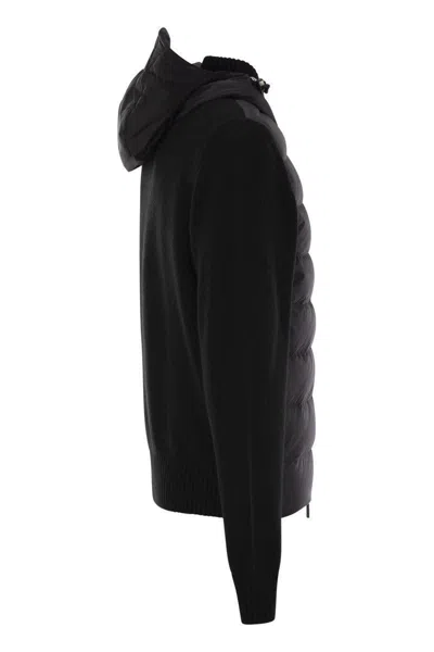 Moncler Grenoble Padded Sweatshirt With Zip In Black